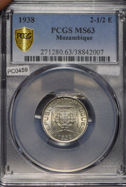 Mozambique 1938 2 1/2 Escudos PCGS MS63 rare this grade PC0459 combine shipping