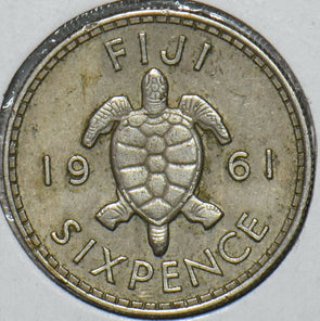 Fiji 1961 6 Pence Turtle animal 151570 combine shipping