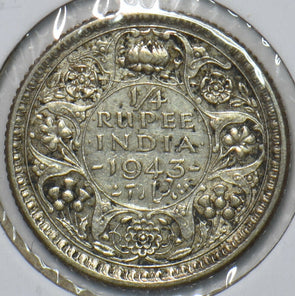 British India 1943 1/4 Rupee 150918 combine shipping