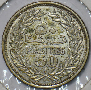 Lebanon 1952 50 Piastres 151243 combine shipping