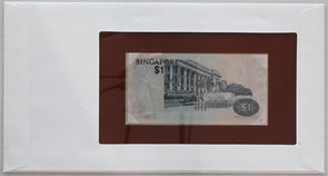 Singapore 1981 Dollar note Bank of all nations. 50 Cents stamp canc. RC0587 Blac