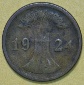 Germany 1924 2 Pfennig 192001 combine shipping