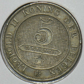 Belgium 1895 5 Centimes Lion animal 151986 combine shipping