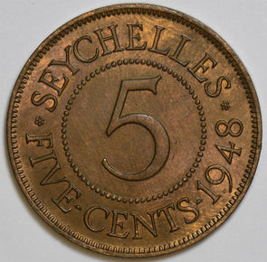 Seychelles 1948 5 Cents 153207 combine shipping