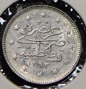 Turkey 1898 AH 1293 2 Piastres  290136 combine shipping