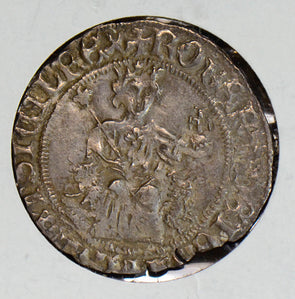 Italy 1309 ~43 Gigliato silver naples Robert of Anjou, rare in this grade I0327
