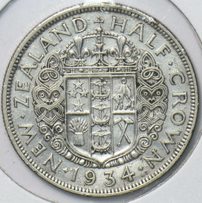 New Zealand 1934 George V 1/2 Crown Ram animal 192197 combine shipping
