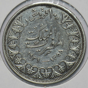 Egypt 1939 AH1358 10 Piastres 292709 combine shipping