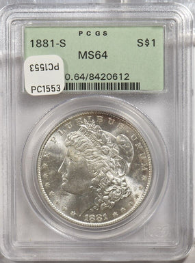 1881-s Morgan Dollar Silver Morgan dollar PCGS MS64 PC1553