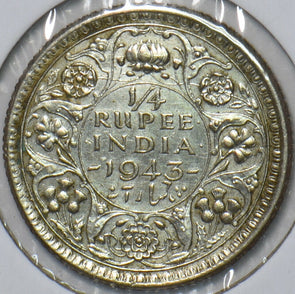 British India 1943 1/4 Rupee 150915 combine shipping