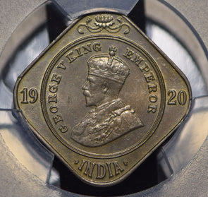British India 1920 2 Annas PCGS UNC PC0486 combine shipping