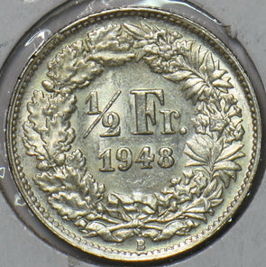 Switzerland 1948 1/2 Franc 151253 combine shipping
