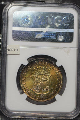 South Africa 1954  2.5 Shillings NGC PF 66*Star delicious pink, golden and green