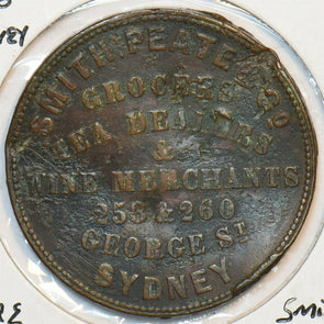 Australia 1856 Penny Token Sydney Smith Peats Co.Store card AU0084 combine shipp