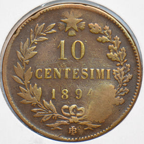 Italy 1894 10 Centesimi 902813 combine shipping