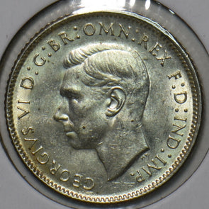 Australia 1943 D 6 Pence Kangaroo animal Emu 195608 combine shipping