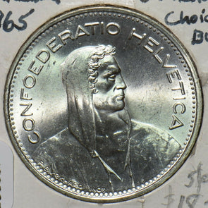 Switzerland 1965 B 5 Francs Ch BU 295687 combine shipping