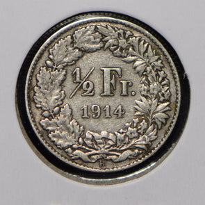 Switzerland 1914 1/2 Franc  900776 combine shipping