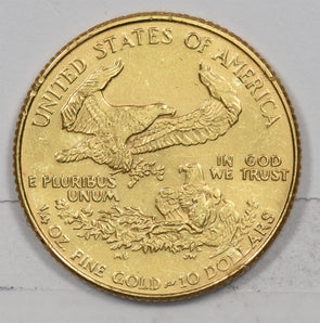 1986 $10 1/4oz Gold Eagle American Gem BU GL0290