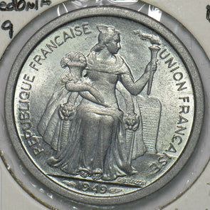 French New Caledonia 1949 2 Francs Bird animal BU 297834 combine shipping