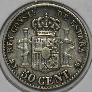 Spain 1880 50 Centimos 297165 combine shipping