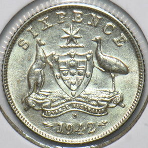 Australia 1942 6 Pence Kangaroo animal Ostrich Georgivs VI 902067 combine shippi