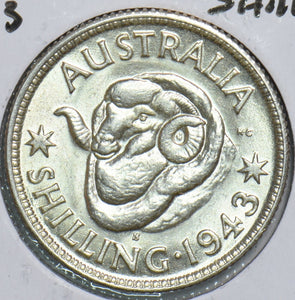 Australia 1943 S Shilling Ram 198881 combine shipping
