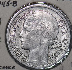 France 1945 B 2 Francs scarce date 290008 combine shipping