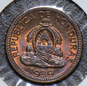 Honduras 1939 Centavo Gem BU the one you receive will be a different coin but