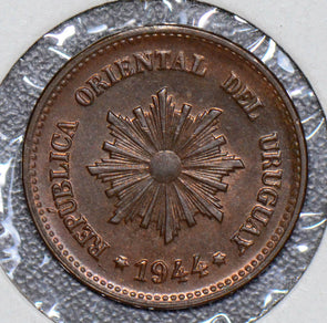 Uruguay 1944 2 Centesimos UNC 190507 combine shipping