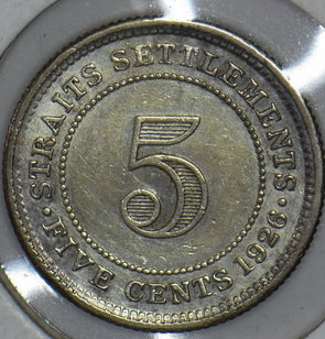Straits Settlements 1926 George V 5 Cents 291125 combine shipping