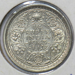 India British 1943 1/4 Rupee 295754 combine shipping