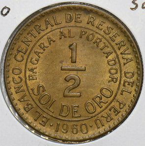 Peru 1960 1/2 Sol 152552 combine shipping