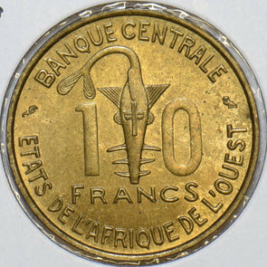 French Colonies 1959 10 Francs Rhim gazelle animal West Africa 196872 combine sh