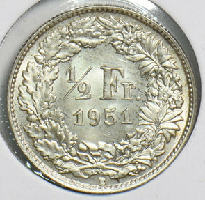 Switzerland 1951 1/2 Franc 240570 combine shipping