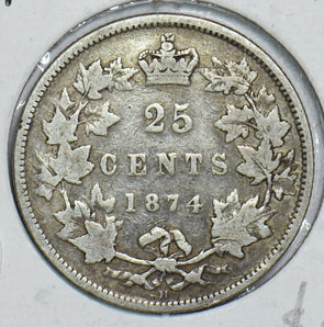 Canada 1874 25 Cents 298655 combine shipping