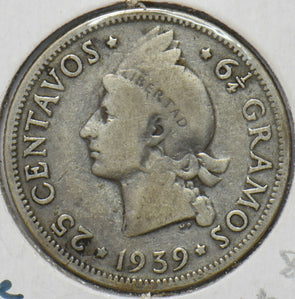 Dominican Republic 1939 25 Centavos 294831 combine shipping
