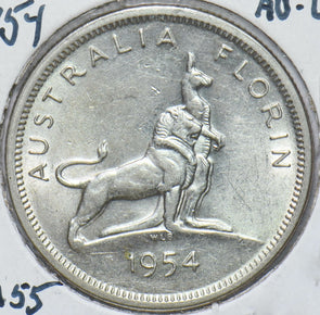 Australia 1954 Queen Elizabeth II Florin Kangaroo animal Lion 192034 combine sh