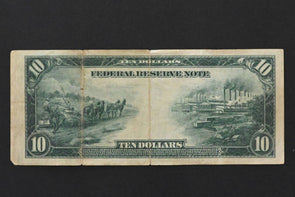 US 1914 $10 F+ Federal Reserve Notes Blue Seal SF-12 White/Mellon FR#951A RC0697