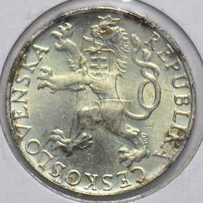 Czechoslovakia 1945 5 Korun naked man Lion animal 293576 combine shipping