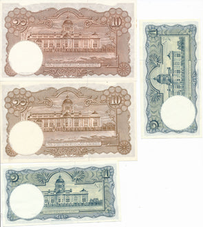 Thailand group of 19 notes crisp ~1953 20 baht crisp(3),10 baht(2),Baht(14)  RC0