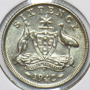 Australia 1942 6 Pence Kangaroo animal Ostrich Georgivs VI 902235 combine shippi