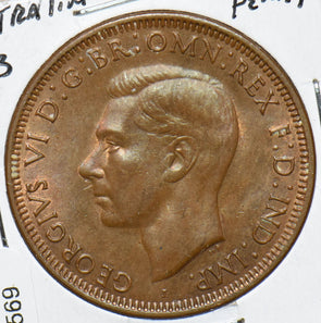 Australia 1943 Penny Kangaroo animal 192569 combine shipping