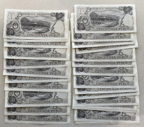 Argentina 1976 ND 50 Pesos P 301B. Lot of 31 CU notes BL0096 combine shipping