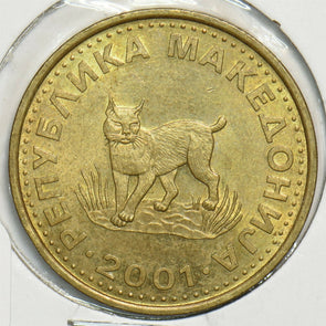 Macedonia 2001 5 Denari Balkan Lynx animal 153346 combine shipping