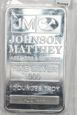 1990-'s Silver Art Bar 10oz JM Bar mint sealed scratches on the packaging BU0909
