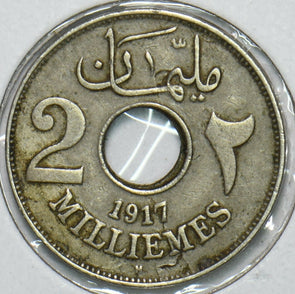 Egypt 1917 AH1335 2 Milliemes 240334 combine shipping