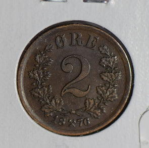 Norway 1876 2 Ore  N0192 combine shipping