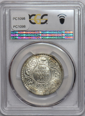 India British 1919 C Rupee PCGS MS62 Prid-215 SW-8.45 PC1098 combine shipping