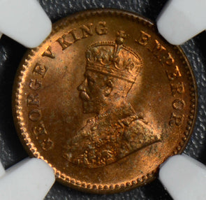 British India 1932 C 1/12 Anna NGC MS65RB calcutta mint NG0404 combine shipping